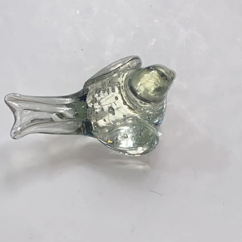 Vintage Clear Art Glass Bird Figure Figurine
